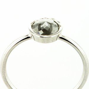 Gray Diamond Bezel Ring 14K White Gold 0.92 Carat